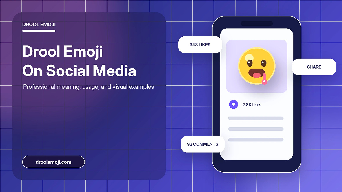 Professional illustrated cover for Drool Emoji Meaning on Social Media