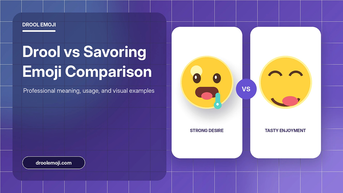 Professional illustrated cover for Drool Emoji vs Face Savoring Food