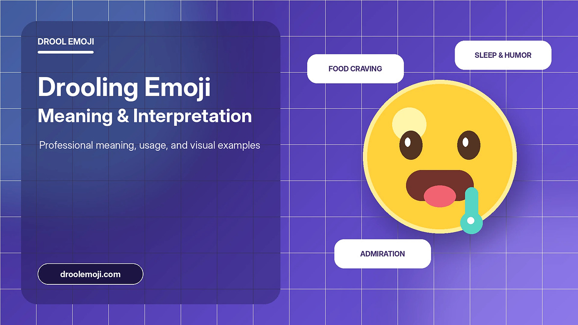Professional illustrated cover for Drooling Emoji Meaning and Interpretation